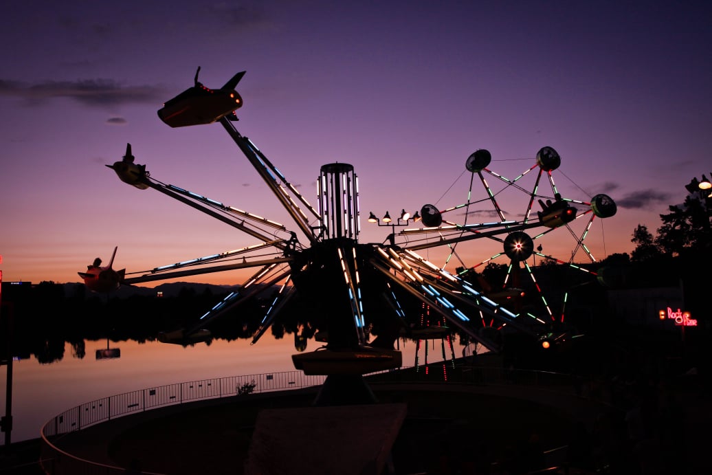 Satellite Ride at Sunset Lakeside Amusement Park Denver, Colorado